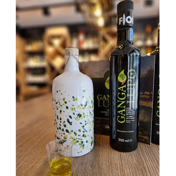 Olivenöl in Keramikflasche (grün)